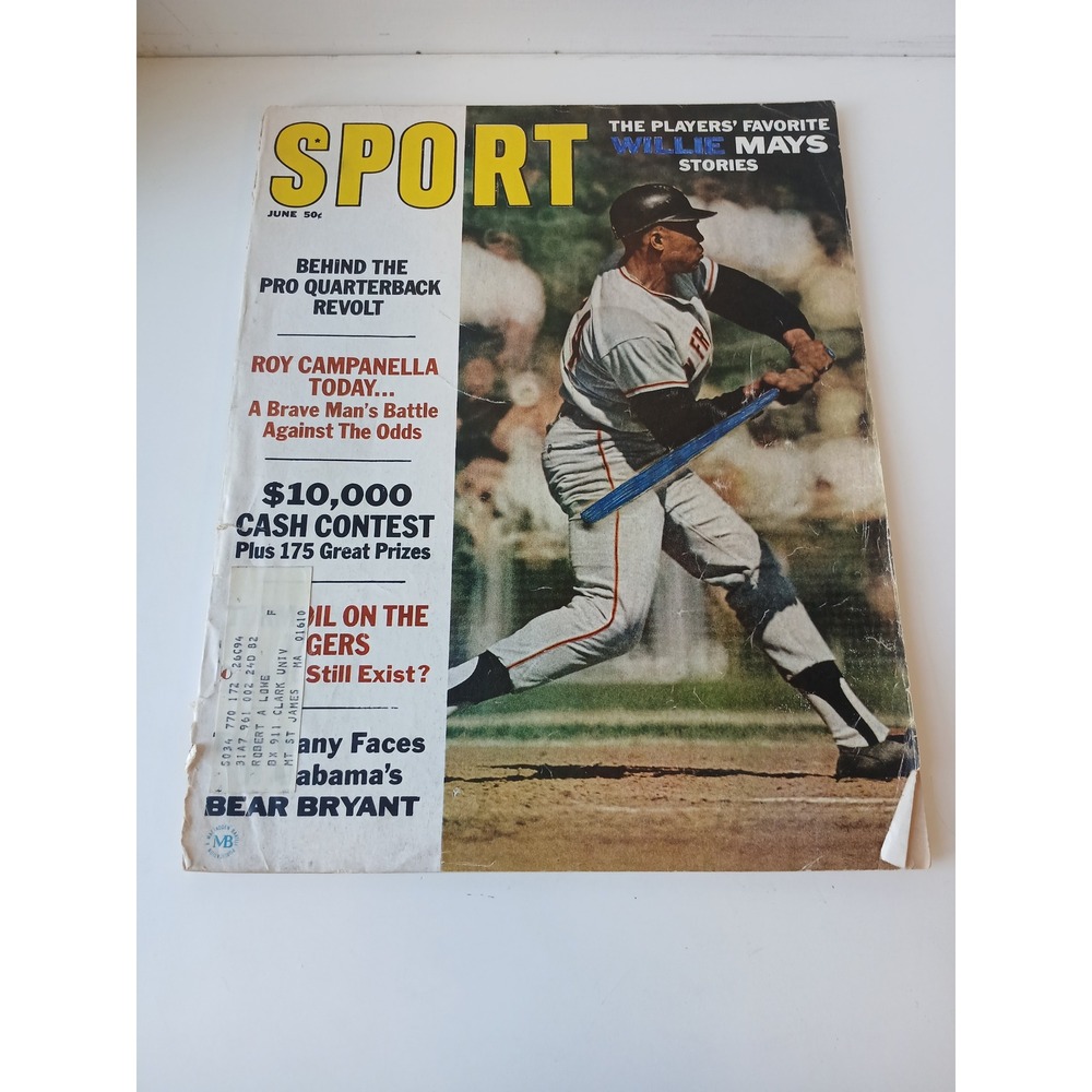 Vintage June 1967 Sport Magazine Willie Mays Cover Bear Bryant Roy Campanella